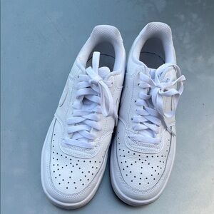 Nike All-White Perforated Sneakers